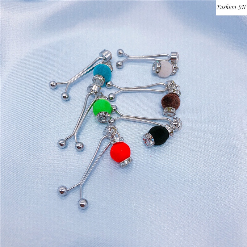 6pcs Bros Pin Bentuk Lentera Aksen Mutiara Warna Campur Untuk Hijab M20019-6 Pcs