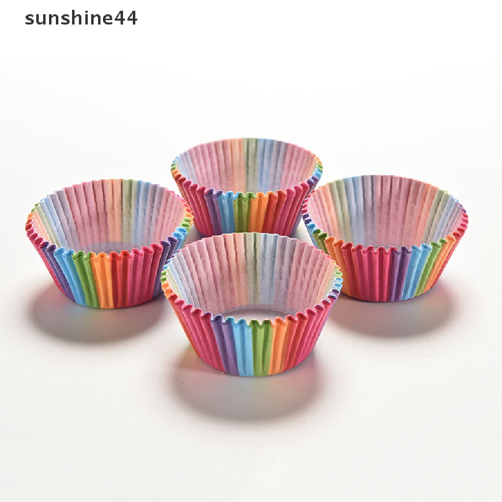 Sunshine 100pcs Kertas Cupcake / Muffin Warna-Warni