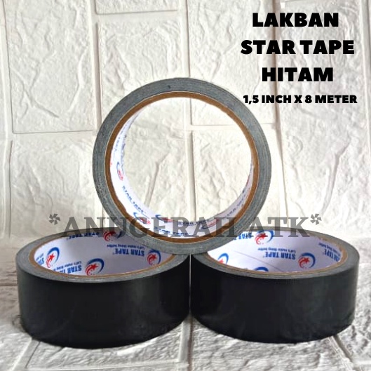 

Lakban KAIN HITAM STAR / SEVENSTAR 1.5" x 8 meter (Jamin Rekat & Tebal)