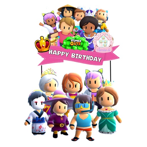 STUMBLE GUYS GIRL CAKE TOPPER