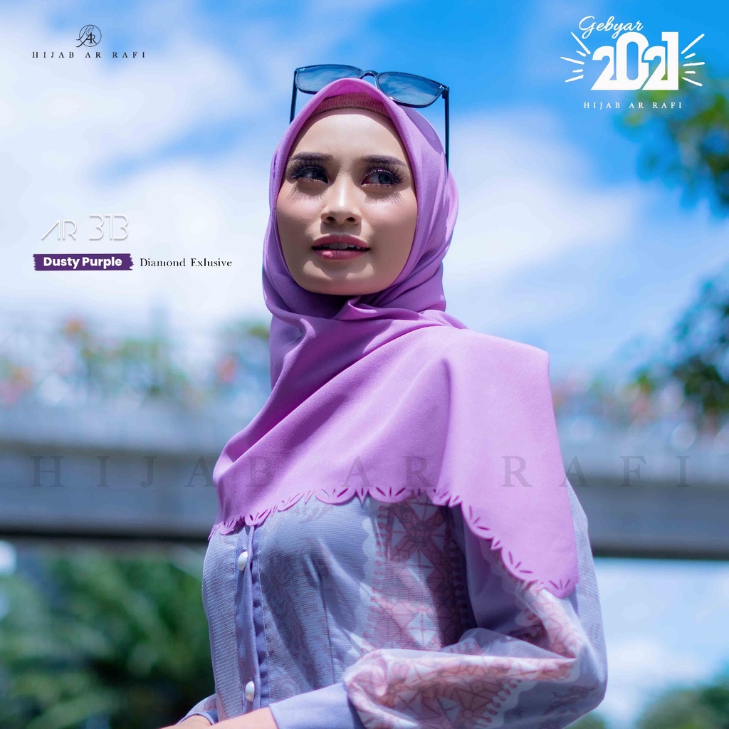 ARRAFI Terlaris COD Segiempat Lusercut by Hijab Ar Rafi AR 313 Arrafi Segi4 Polos Pusat Grosir Ecer 