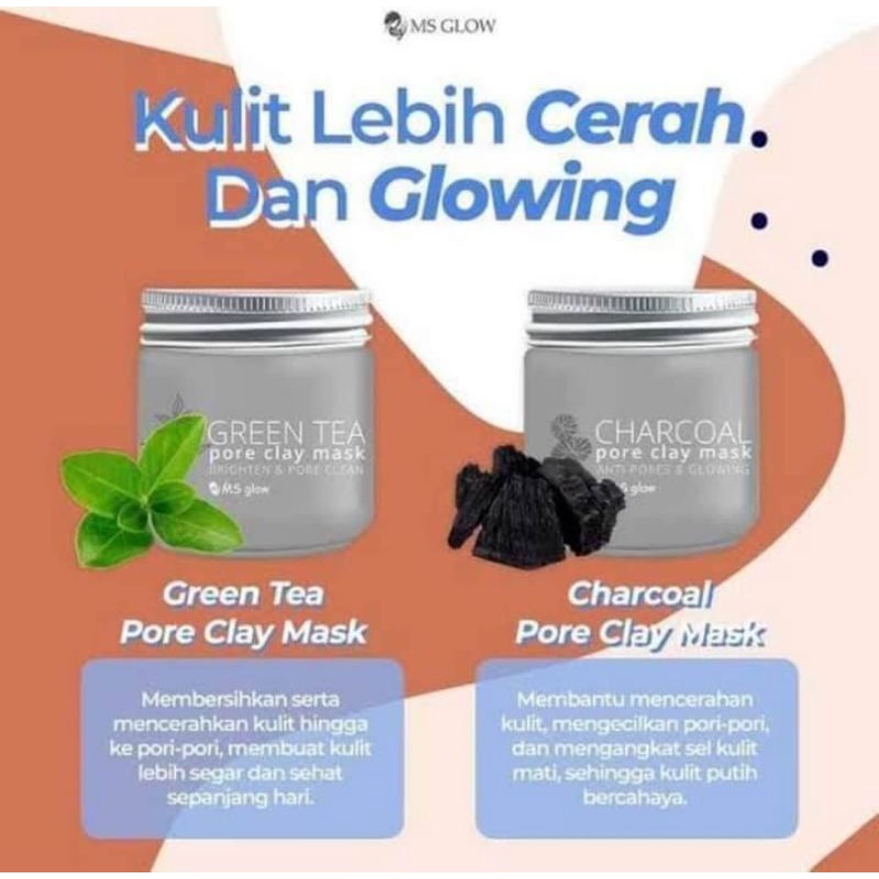 MASKER MS GLOW CHARCOAL CLAY MASK / MASKER MS GLOW GREEN TEA CLAY MASK