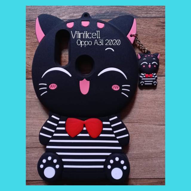 Softcase Oppo A31 2020 New Case Cover 3D Silikon karakter Kucing mimicat soft casing