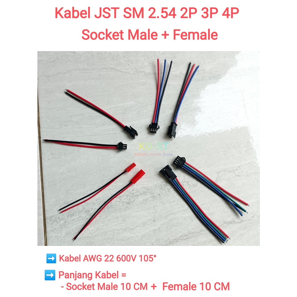JST SM2.54mm Plug Terminal Kabel Soket Socket Jack RC Connector Baterai Batre Robot PCB control pane