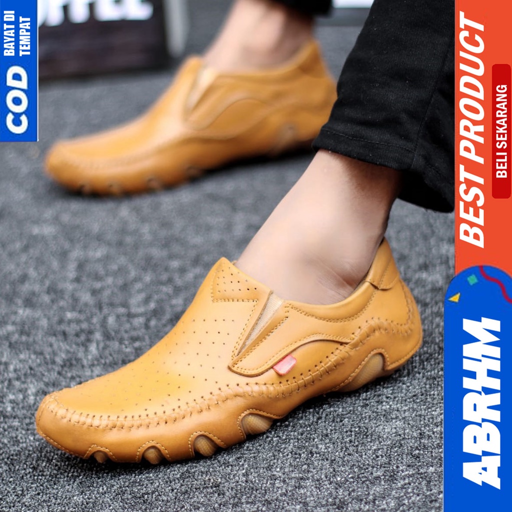 Sepatu Formal Pantofel Kulit Asli Kerja Pria ABRHM BESTRO