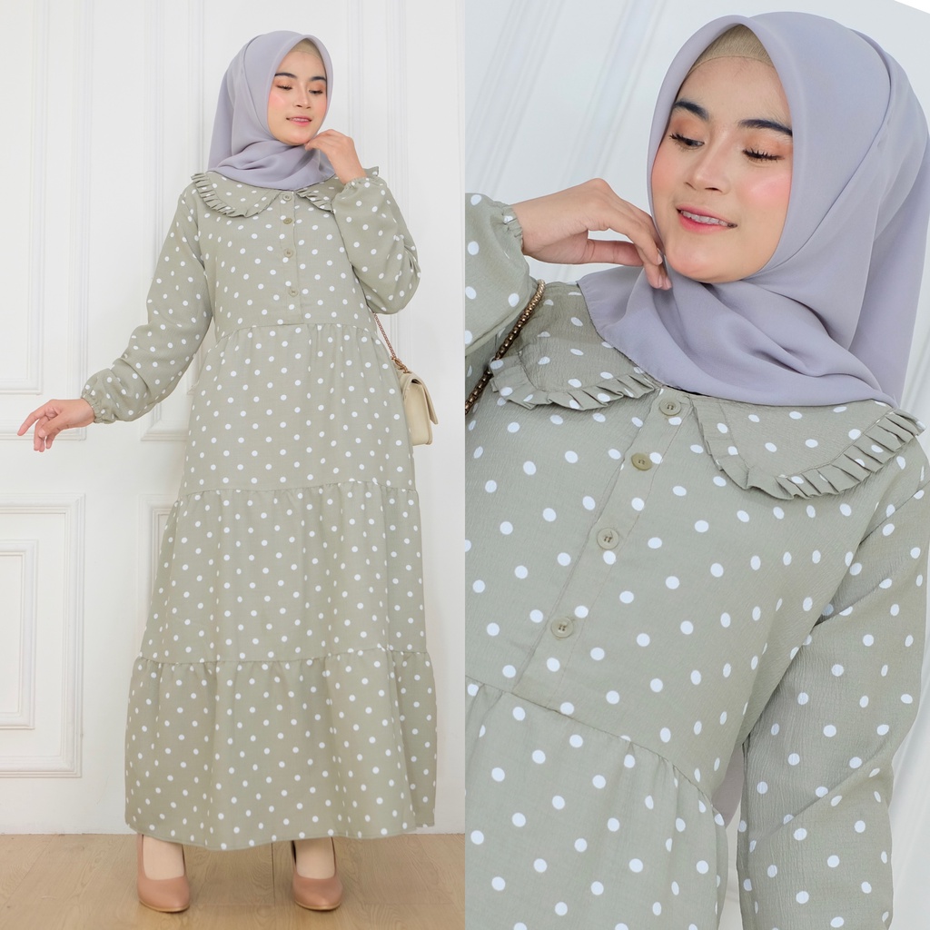 Polka Midi - Midi Dress Crinkle AirFlow LD106 / 351-6832