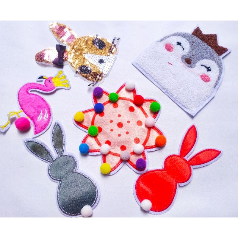 Patch Bordir Tempelan Baju Anak Lucu Satuan Aneka Motif