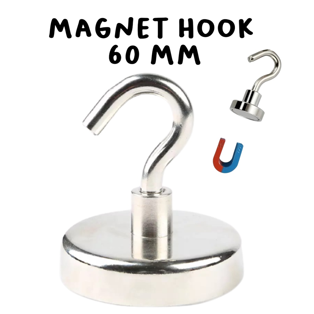 GANTUNGAN MAGNET SERBAGUNA  magnet neodymium / Strong Magnet Hooks 60mm