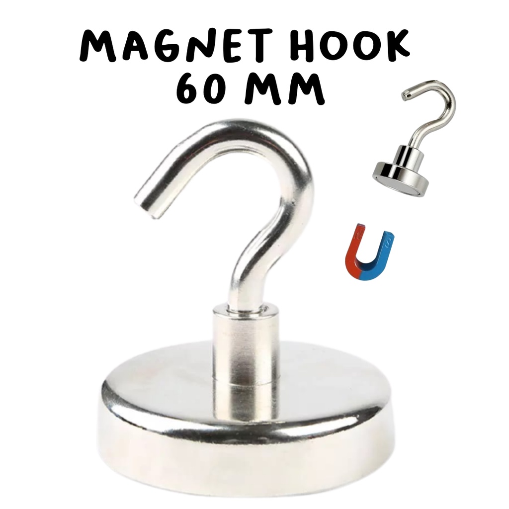 GANTUNGAN MAGNET SERBAGUNA  magnet neodymium / Strong Magnet Hooks 60mm