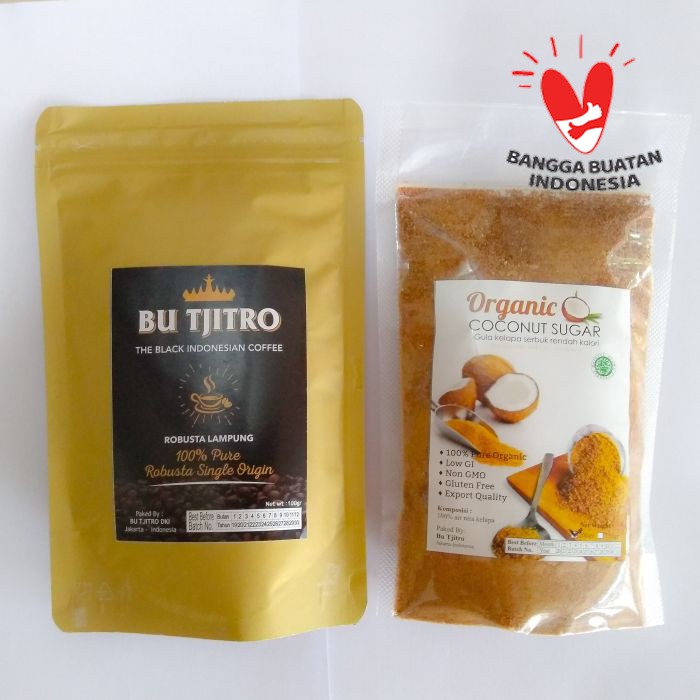 Paket Kopi Hitam Bubuk + Organic Coconut Sugar 200gr