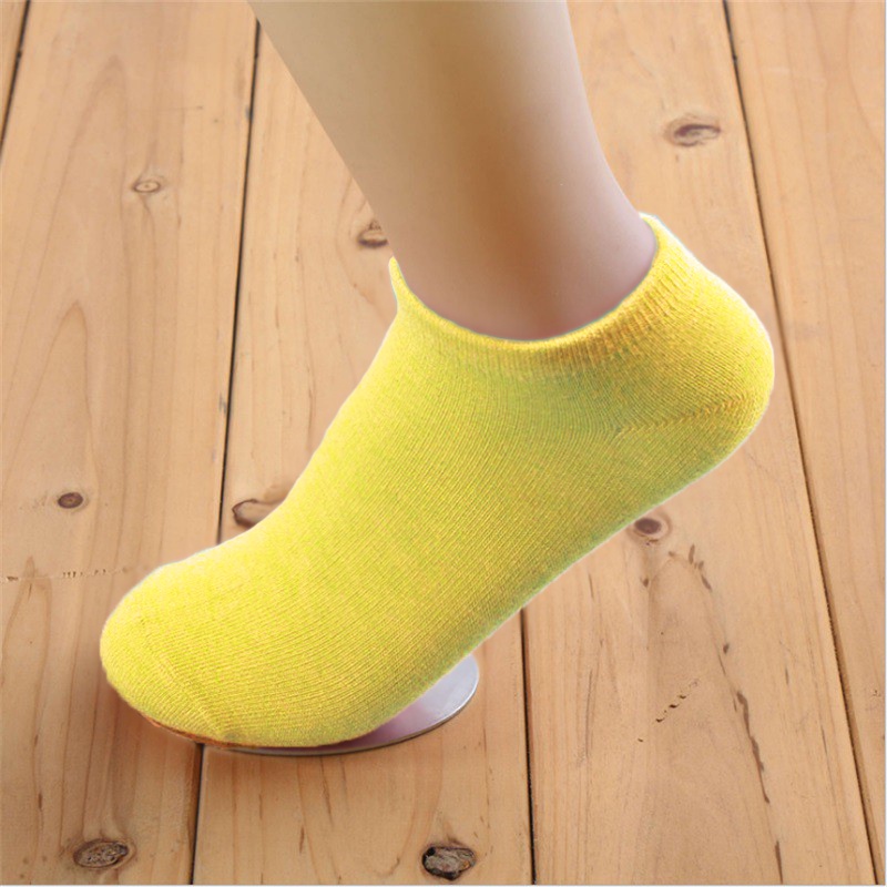 BEE - Kaos Kaki Unisex Pria Wanita / Kaos Kaki Pendek Import Ankle Socks-KUNING POLOS