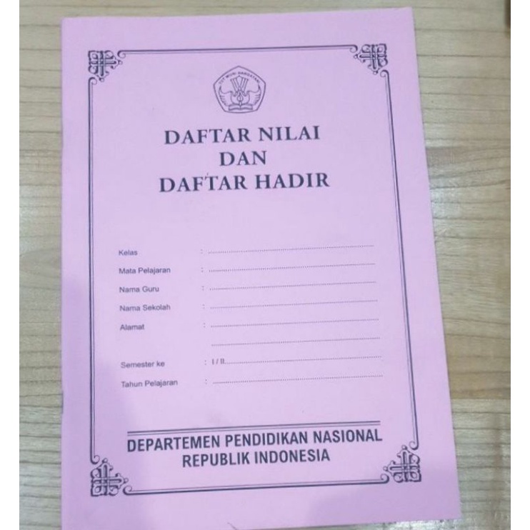 

buku Daftar Nilai dan Daftar Hadir ukuran besar A4