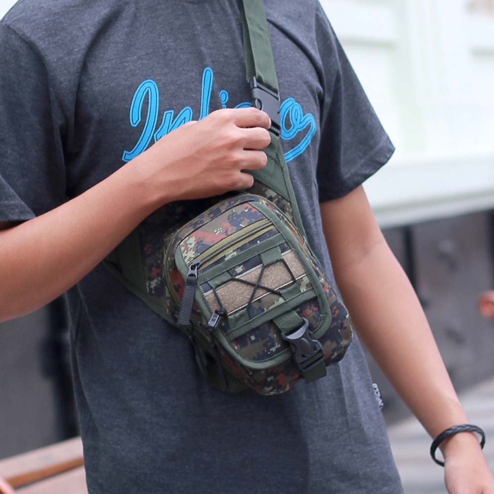 Tas Selempang Pria Waistbag Tas Pinggang Tactical Loreng Army Tas Kaki Paha Samping Cowok