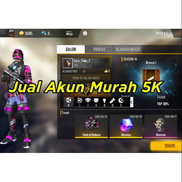 Jual Akun Ff Murah 5k Shopee Indonesia