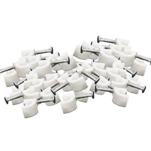 Klem Kabel Listrik Warna Putih Pakai Paku Baja Beton ukuran 7mm 8mm 9mm 10mm 12mm 20mm