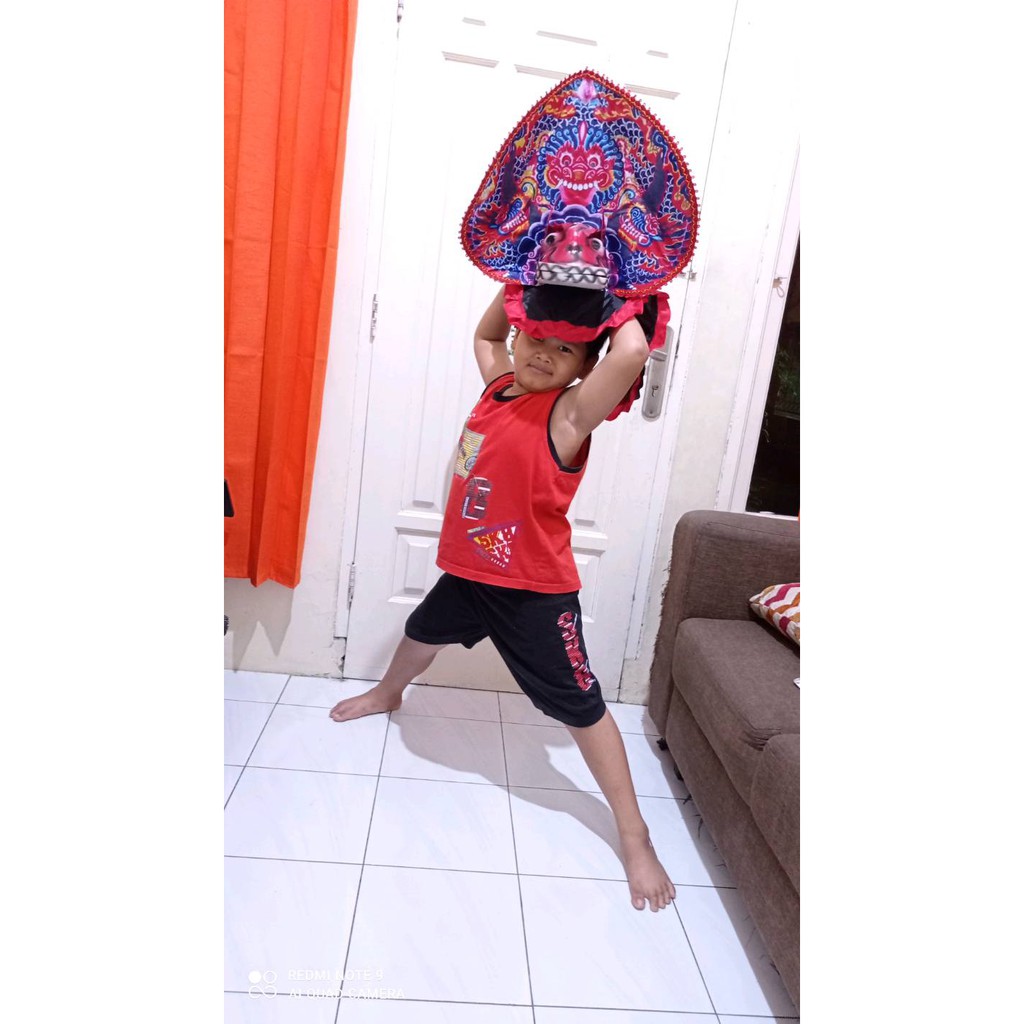 Maianan Barongan Devil Anak Telon Dewasa Murah Kediri SD SMP Full Set Kemul Barongan Biru Ukuran 21 