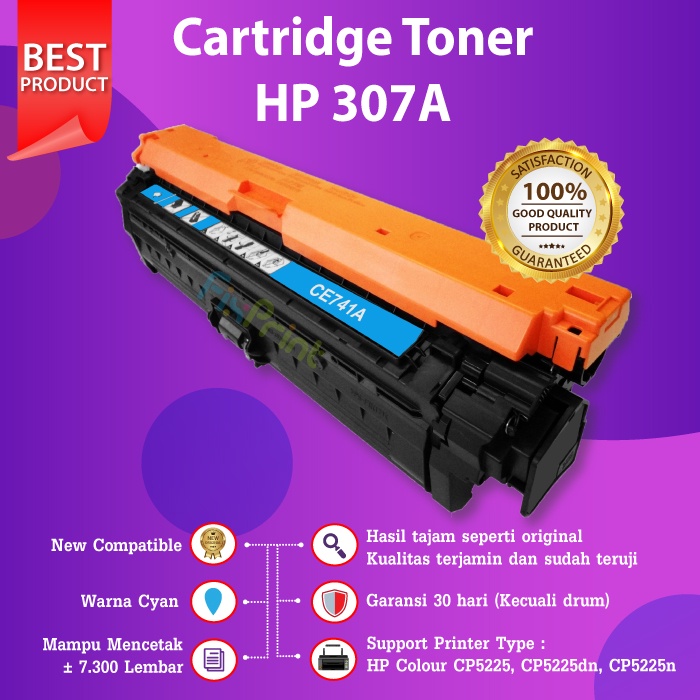 Cartridge Toner Compatible HP 307A CE741A Cyan Printer CP5225 CP5225n