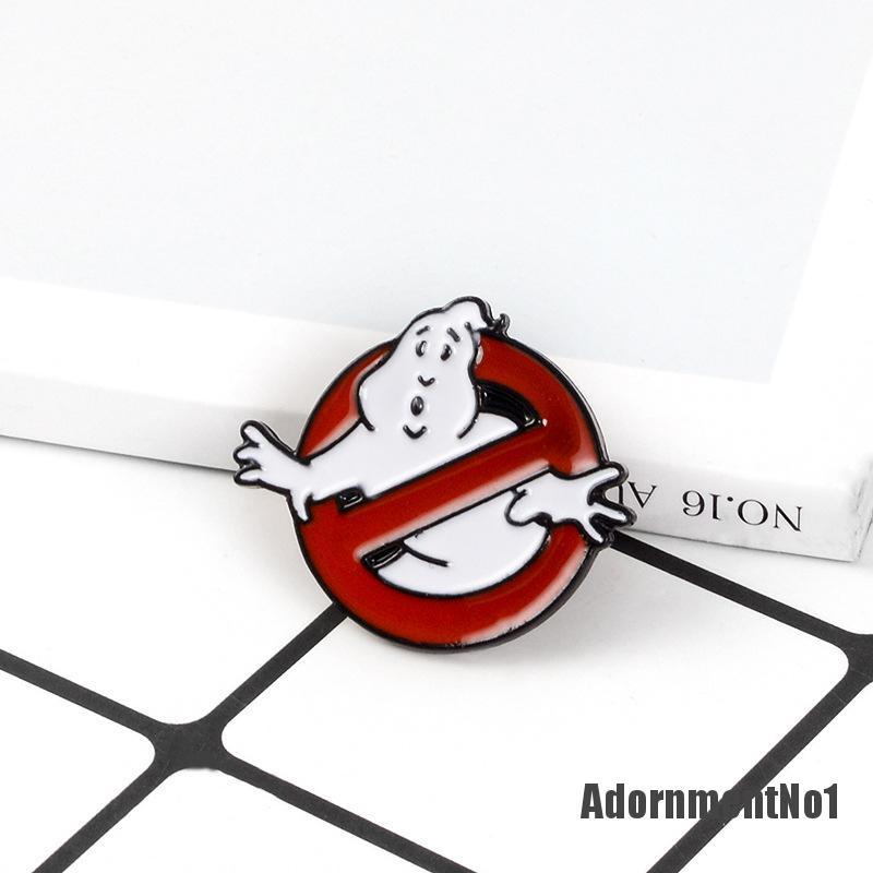 (Adornmentno1) Bros Pin Enamel Bentuk Hantu Putih Untuk Aksesoris Pakaian / Tas