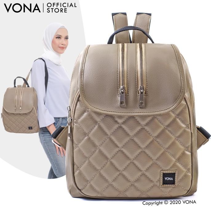 VONA Tas Ransel Wanita / Backpack Quilted Detail Zipper - DIANDRA