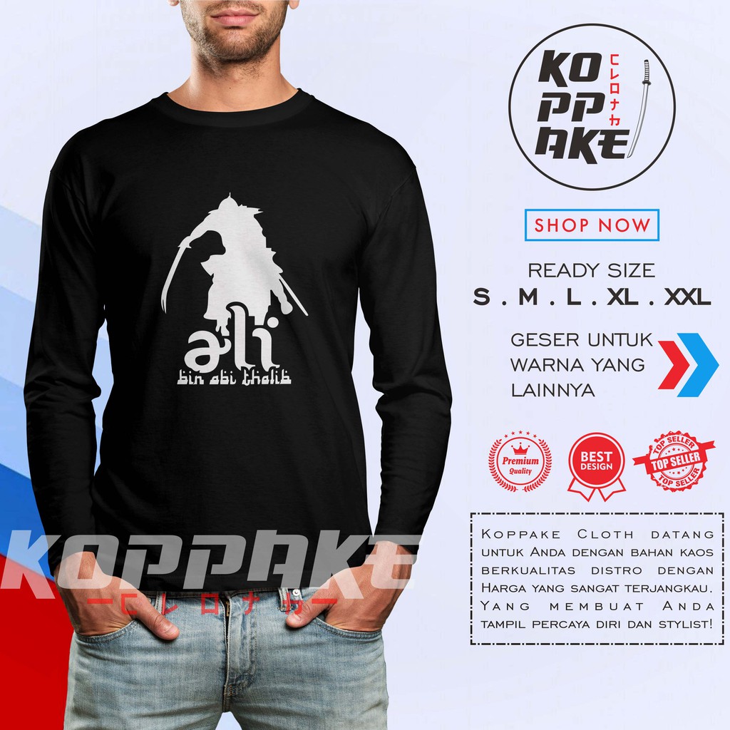 Kaos Dakwah Ali bin Abi Thalib Lengan Panjang Baju Muslim