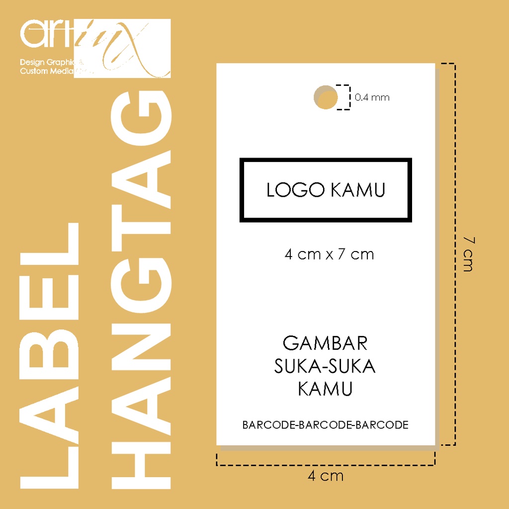 

Label Hangtag / Label Baju Bahan Art Paper 260 gram