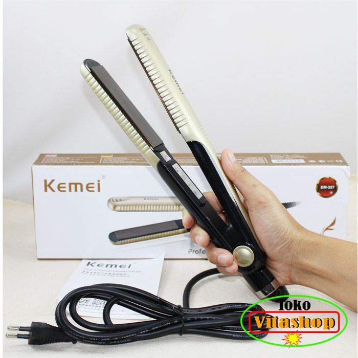 PROMO Kemei 327 catok 2 in 1 terbaru Catok Rambut Temperatur Suhu