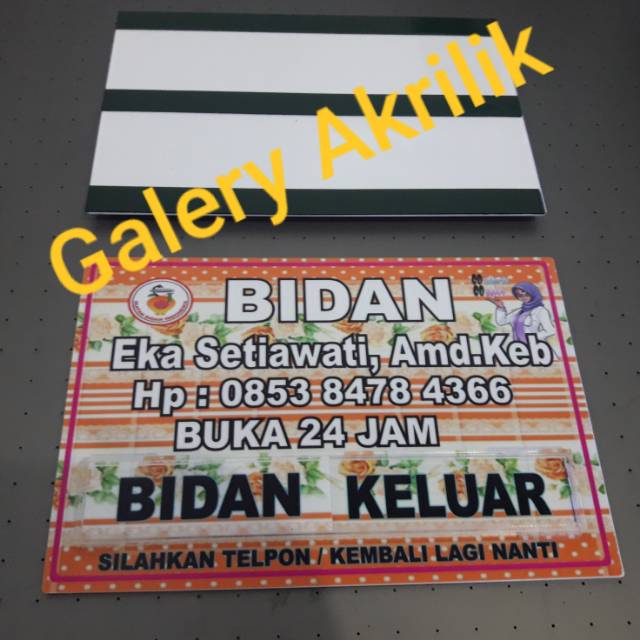 

PAPAN NA BIDAN AKRILIK 20 X 30 MOTIF SIGN BOARD ACRYLIC
