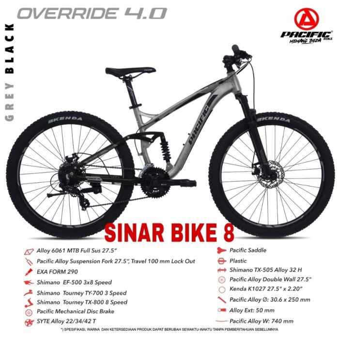 Sepeda Gunung PACIFIC OVERRIDE 4.0 FULL SUSP