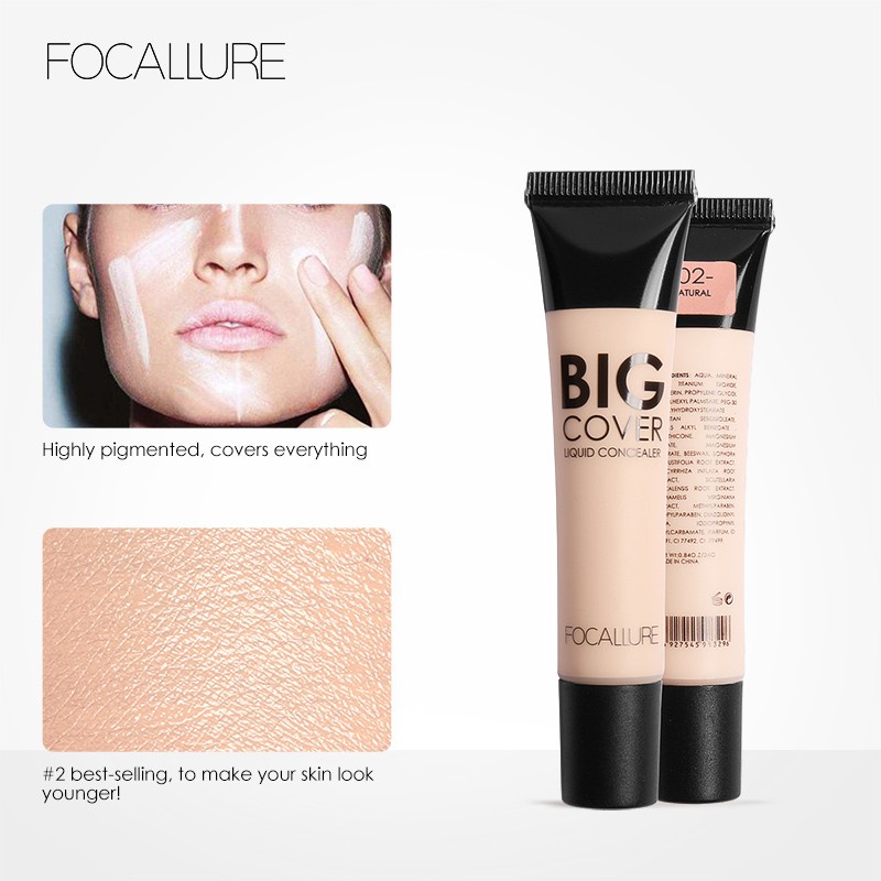 FOCALLURE Big Cover Liquid Concealer-Face MakeUp Untuk Mata FA31