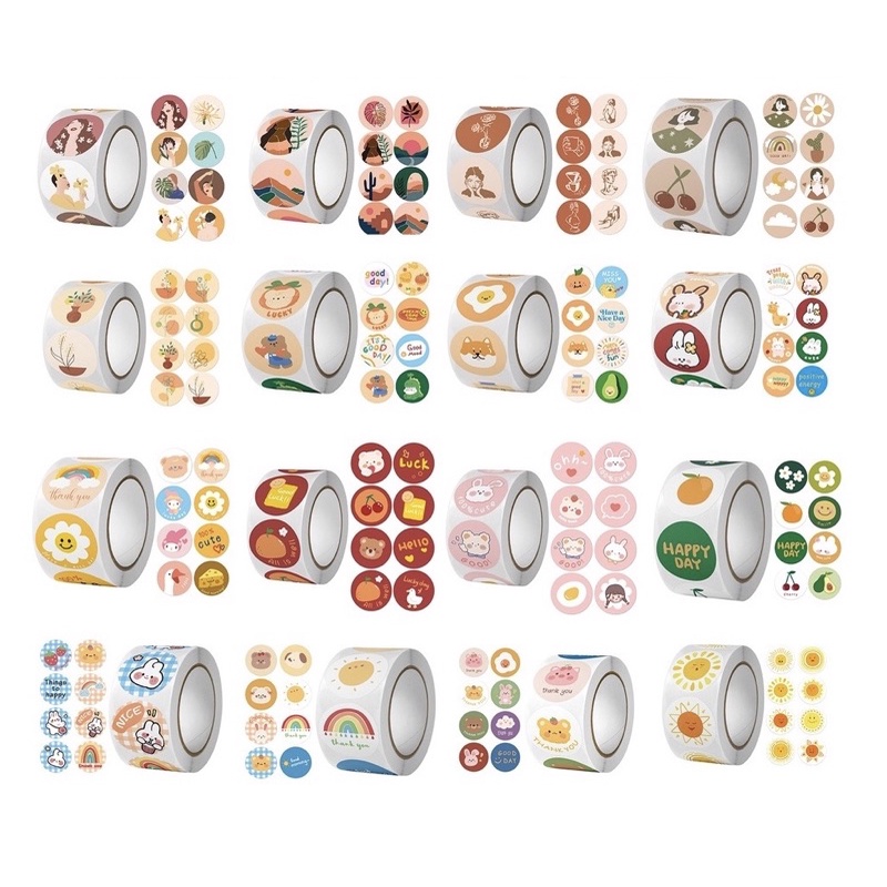 

sticker thank you bulat 50 pc / stiker lucu / stiker bulat thankyou / stiker cute