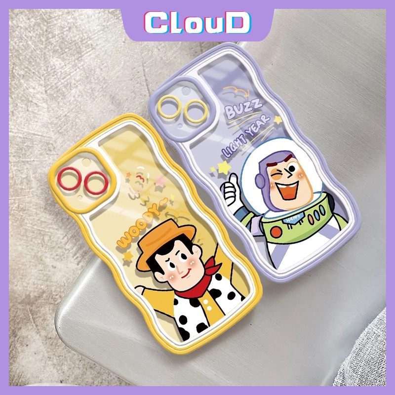 Kartun Toy Story Wavy Edge Case Samsung A14 A32 A22 A50s A51 A13 A12 M32 A03s A30s A21s A11 A03 A23 A31 A50 A52s M12 A02s A52 M22 Lembut Lucu Woody Buzz Light Year Shockproof Cover