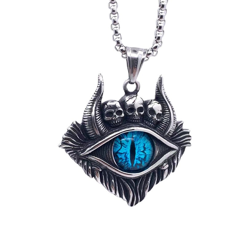 Kalung Liontin Evil Eye Warna Biru Gaya Turki Untuk Pria Dan Wanita