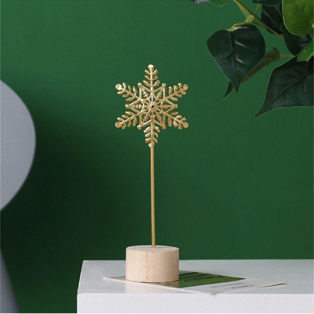 Suyo Ornamen Meja Bentuk Snowflake Warna Emas