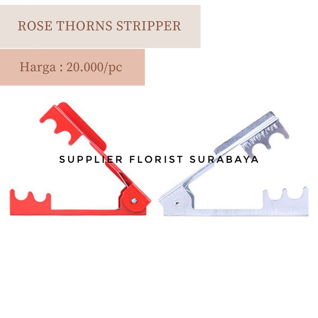 ROSE THORN THORNS STRIPPER PENCABUT PEMBERSIH PENGHILANG DURI BUNGA MAWAR BAHAN BESI WARNA MERAH