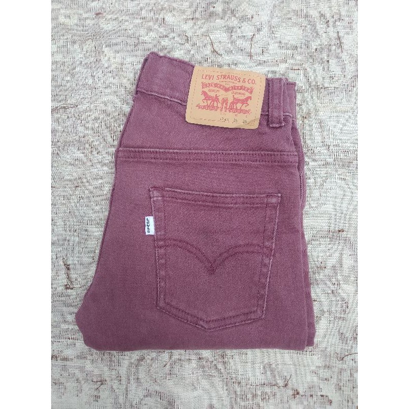 levis 511 slim fit warna merah bata maroon size 28 second original