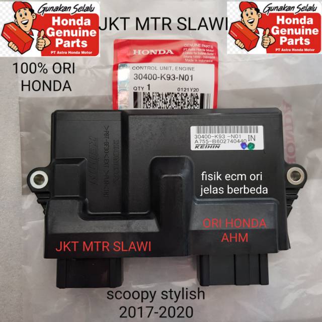 30400-K93-N01 ecu ecm new scoopy f1 esp stylish 2017-2020, scoopy ban donat ori honda ahm