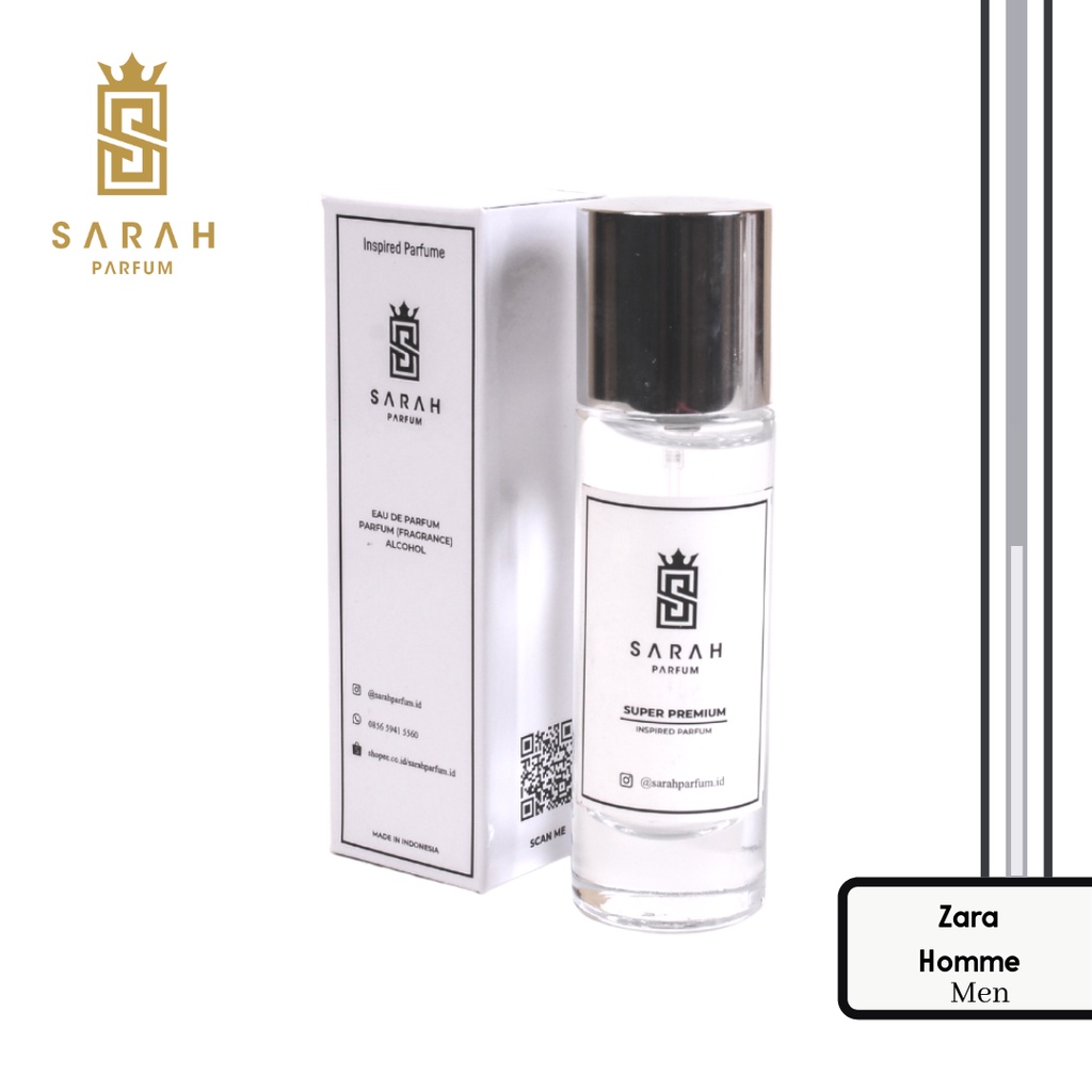 Sarah Parfum Zara Homme Men - Inspired Parfum - Parfume Farfum Minyak Wangi Tahan Lama Pria Cowok