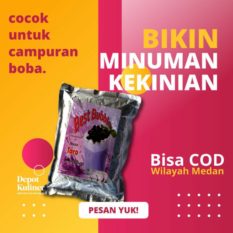 Taro Bubuk Minuman Aneka Rasa Ice Blended Bubble Powder 500 Gr