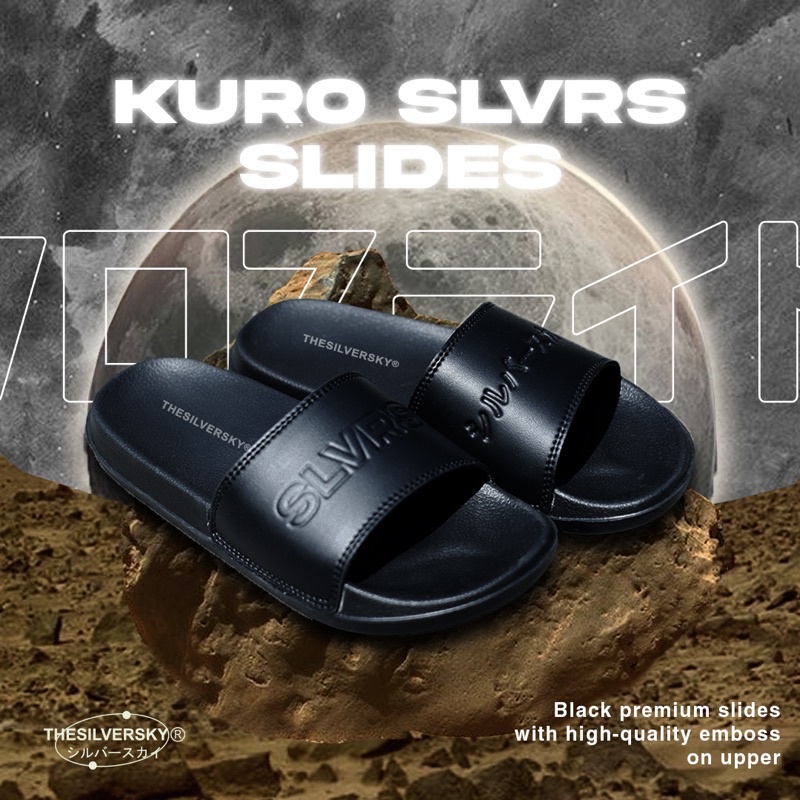 Thesilversky SLVRS Emboss Kuro Slides Sandal Premium Slip On