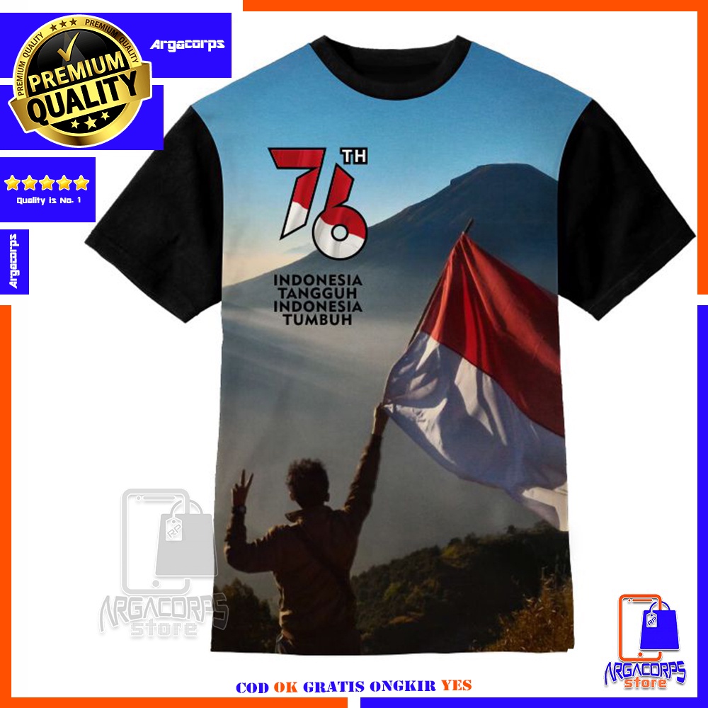 Kaos Anak 3D Baju Anak Premium 17 Agustusan 76Th Bendera 2 Baju Distro -  Argacorps Store