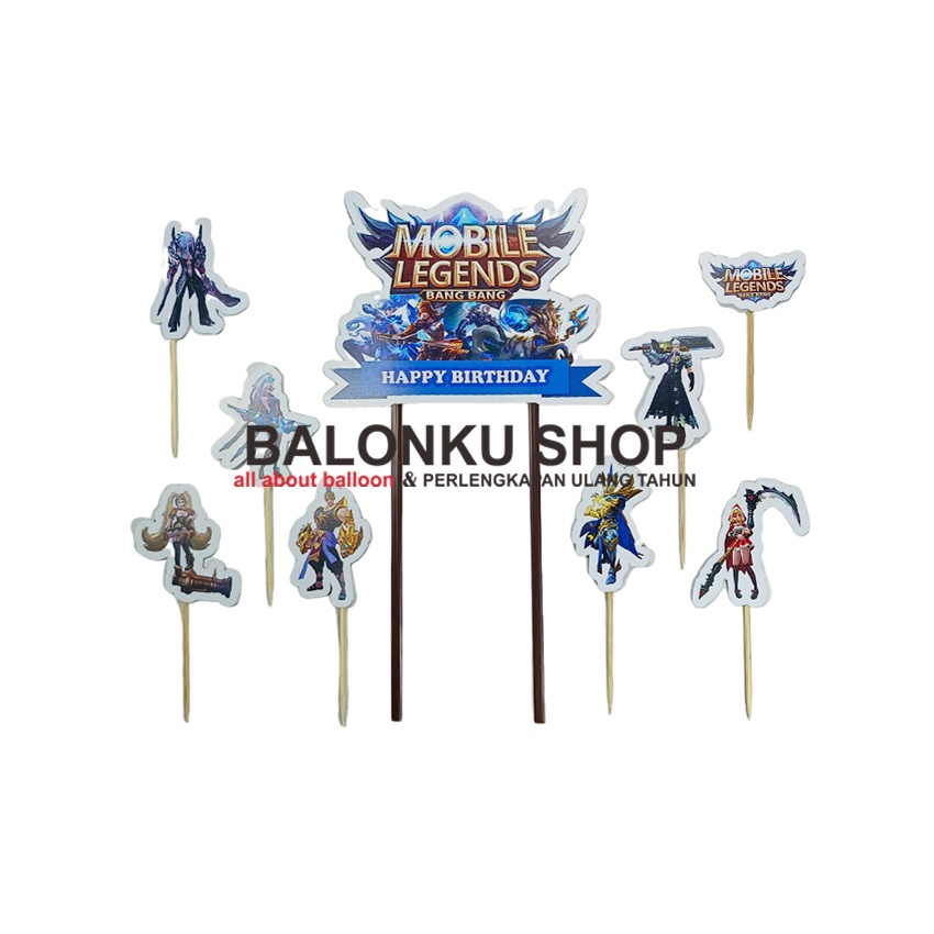 Cake Topper Happy Birthday / Cake Topper Mobile Legends / Hiasan Kue