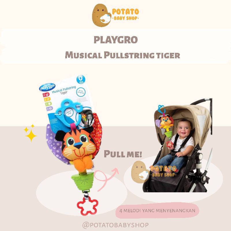 Playgro - Musical Pullstring Tiger / mainan stroller