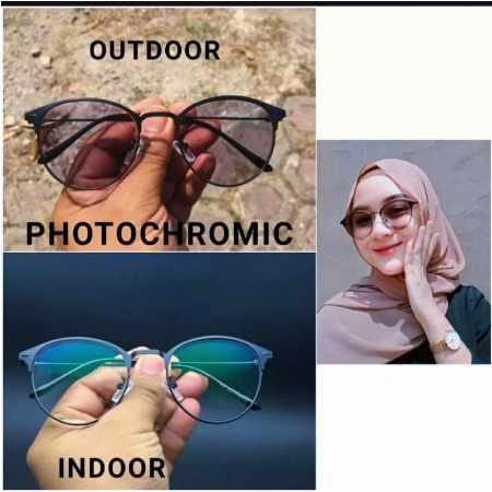 Kacamata Photocromic Korea / Anti Radiasi 2 In 1 Potokromik Photochromic Blueray