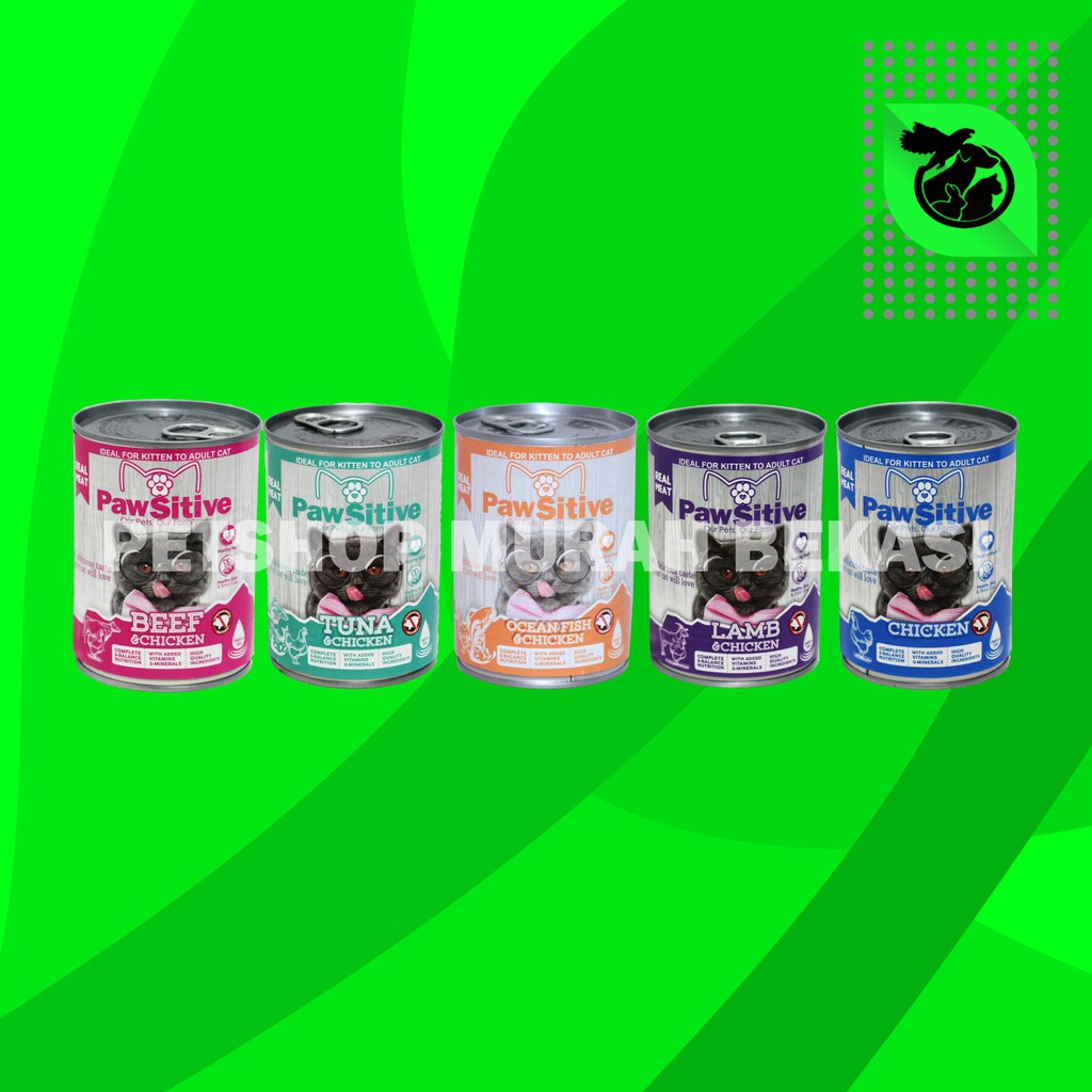 Pawsitive Makanan Basah Wet Food Anak Kucing Dewasa Kaleng 400 Gram