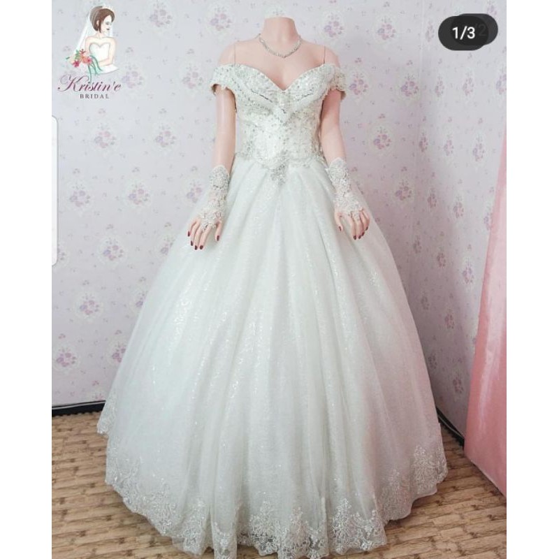 Jual gaun pemberkatan , gaun pernikahan , gaun putih | Shopee Indonesia