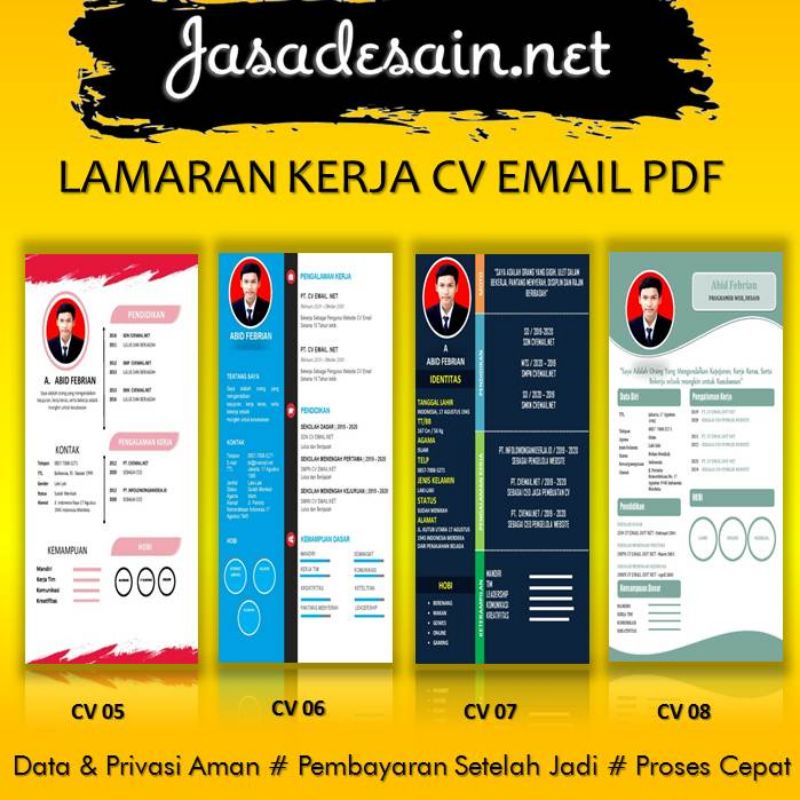 RESUME LAMARAN KERJA CV EMAIL PDF TIPE 2
