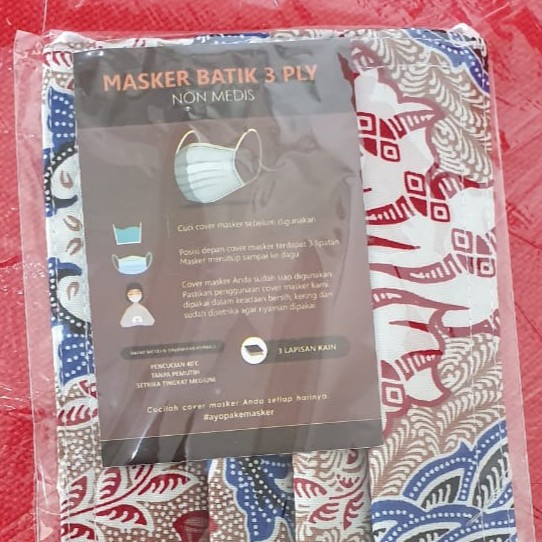 Masker Kain Batik 3 ply anti air dan anti microbial [PREMIUM QUALITY]