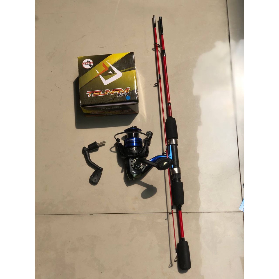 Set Pancing Joran sambung 2 dan Reel Daido Tsunami ukuran 2000