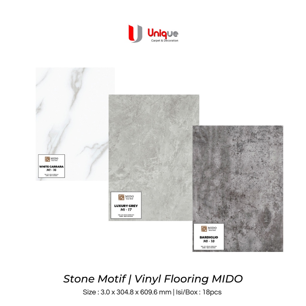Vinyl Plank Motif Semen / Motif Marmer / Vinyl Mido Tebal 3mm