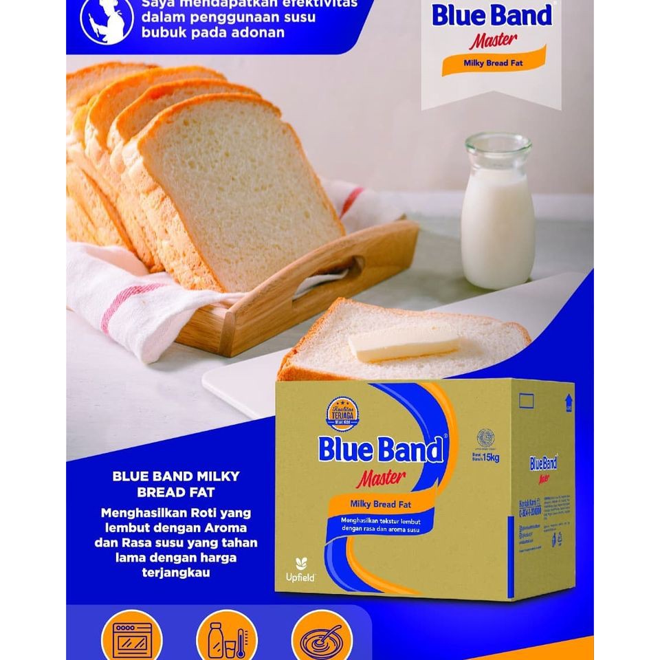 Mentega Putih Blue Band Master Milky Bread Fat Blue Band Milky 250 gr